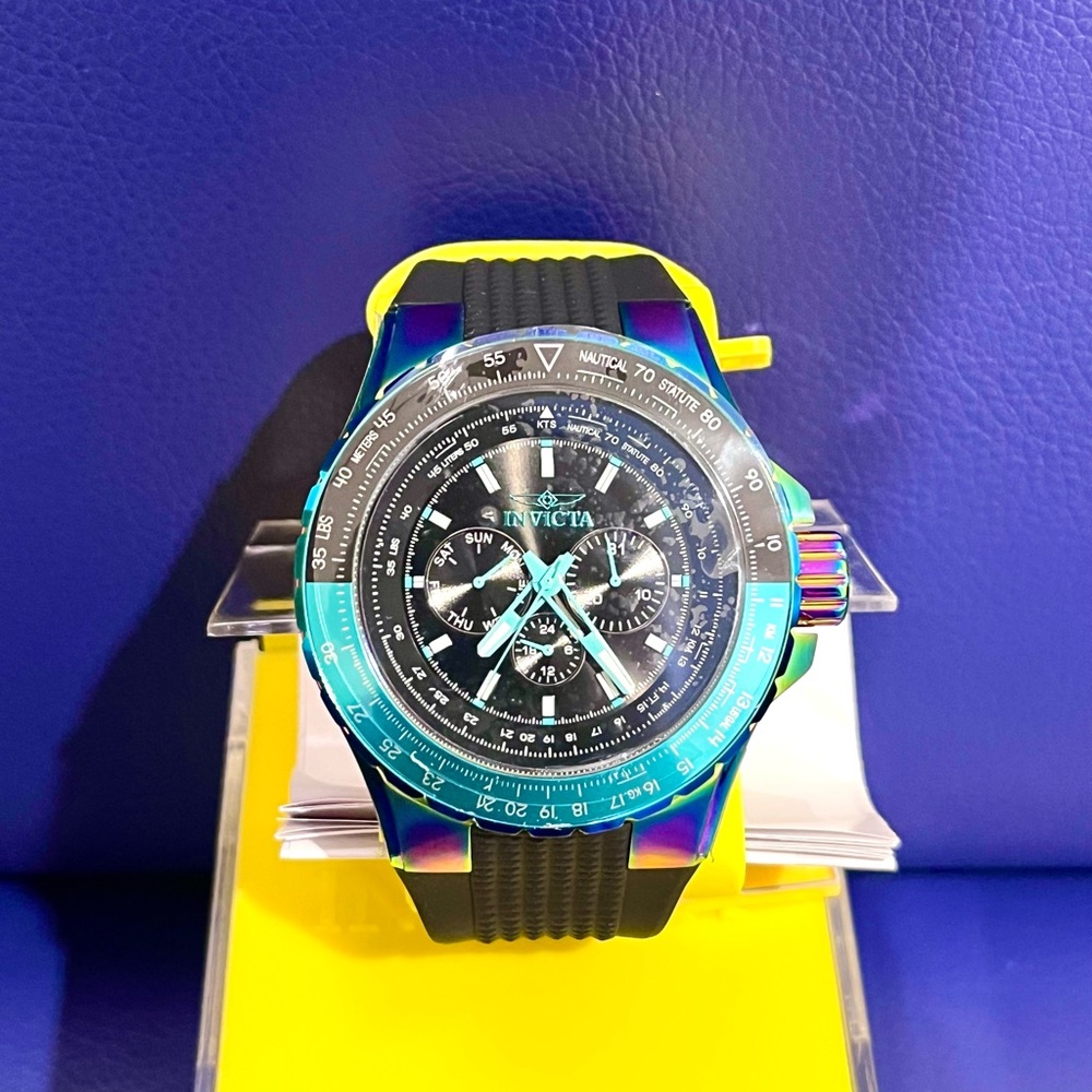 Invicta Aviator Skyshock 50mm Men's Watch Iridescent Color Multi Function
